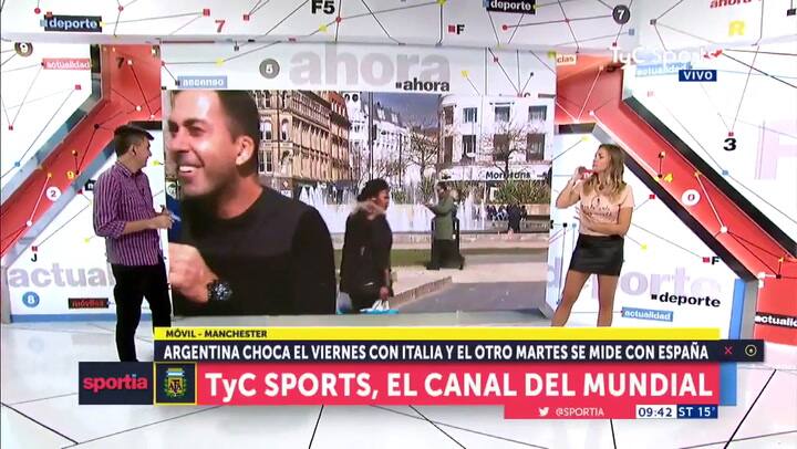 Un vagabundo le pegó al periodista Martín Arevalo mientras salía al aire en TyC Sports