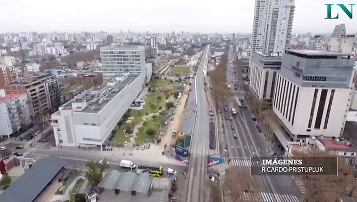El viaducto San Martín, visto desde el drone de LA NACION