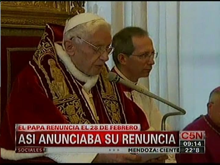 El momento de la renuncia del Papa (C5N)