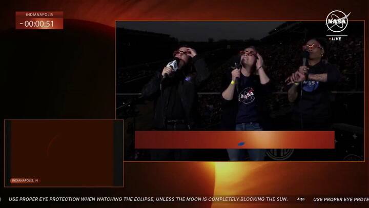 El eclipse total solar también se vio desde Indianápolis, Indiana, EE.UU.