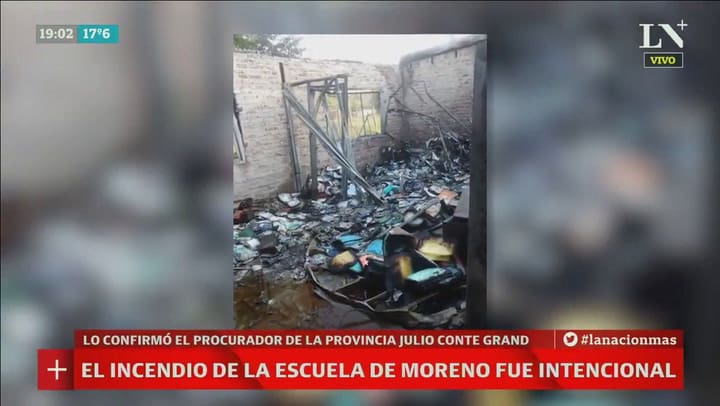 Confirmaron que el incendio en la escuela de Moreno fue intencional