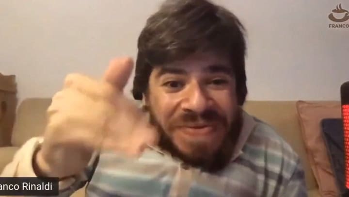 El polémico video de Franco Rinaldi tras el resultado de las PASO (Twitter @FrancoVRinaldi)