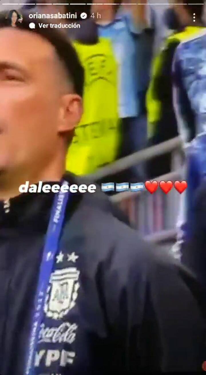 Oriana Sabatini apoyó a Paulo Dybala durante la Finalissima