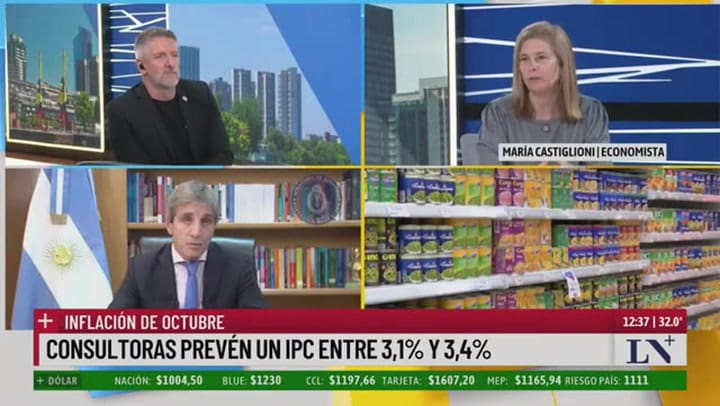 Se estima que la inflación de octubre será entre el 3,5% y el 3%