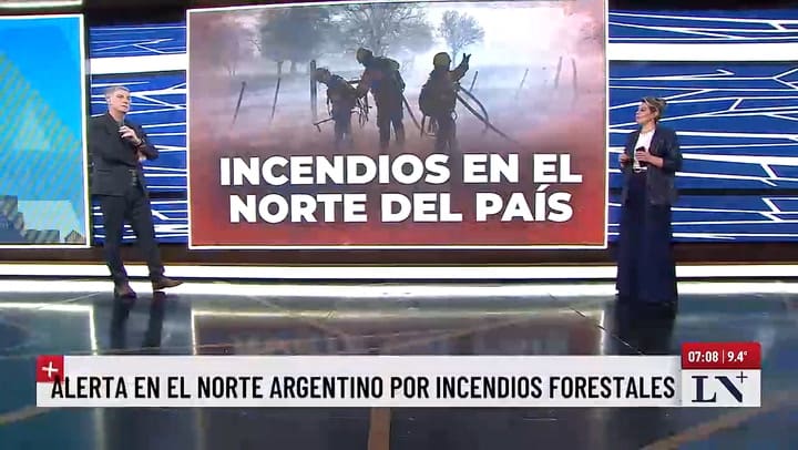 Alerta y preocupacion en el norte del pais por el avance de incendios forestales