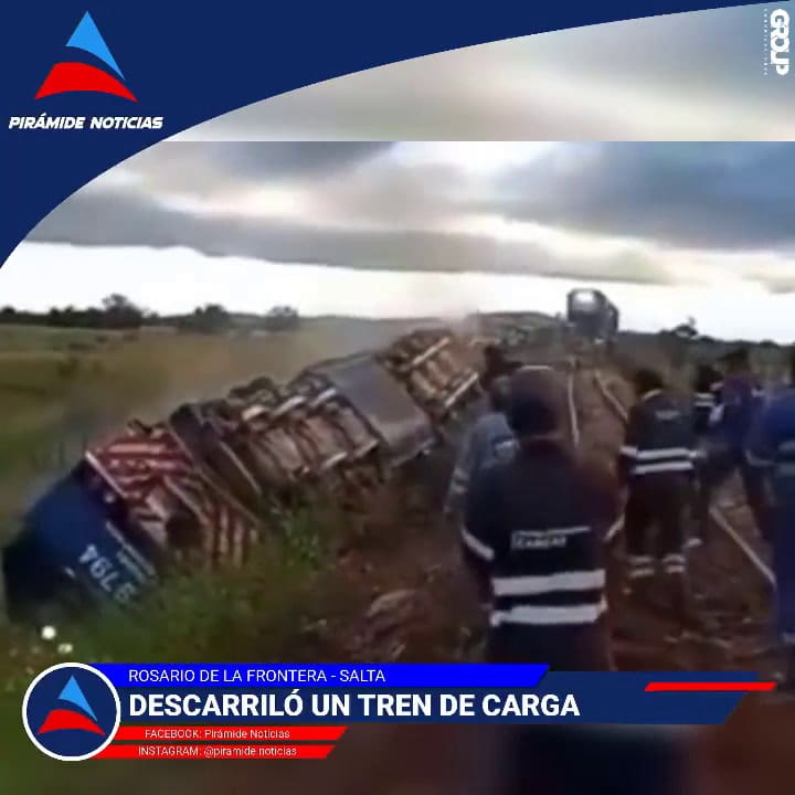 En Salta: impresionante descarrilamiento de un tren de carga