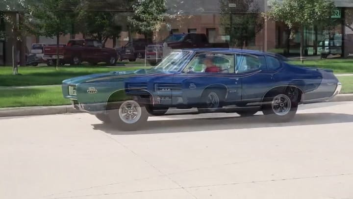 1969 Pontiac GTO Judge Burning Out