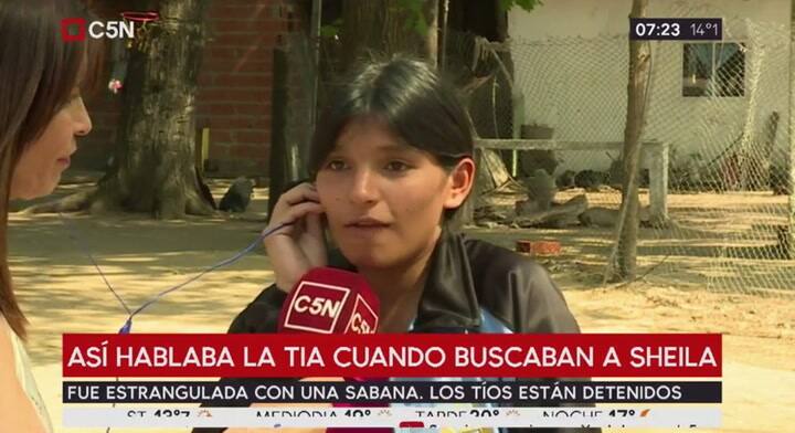 Asi hablaba la tía cuando buscaban a Sheila - Fuente: C5N