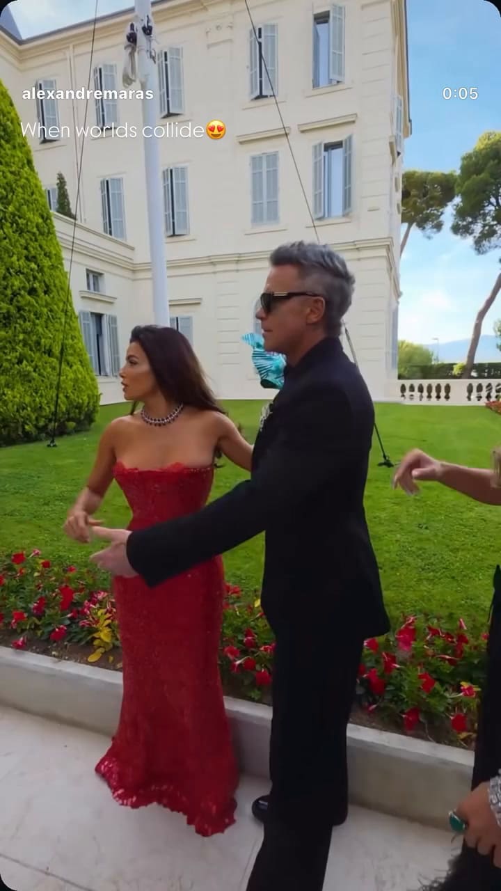 Robbie Williams y su mujer Ayda Field se encontraron con Eva Longoria y así reaccionaron