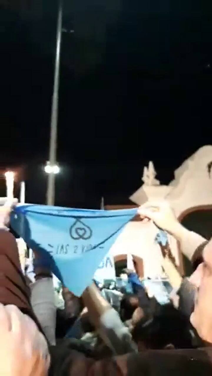 En la marcha por las Dos Vidas, los manifestantes entonaron el himno nacional - Fuente: Twitter