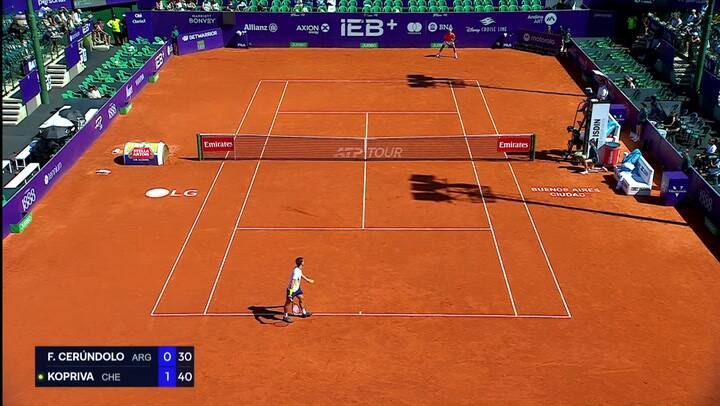 El resumen del partido entre Francisco Cerúndolo y Vit Kopriva