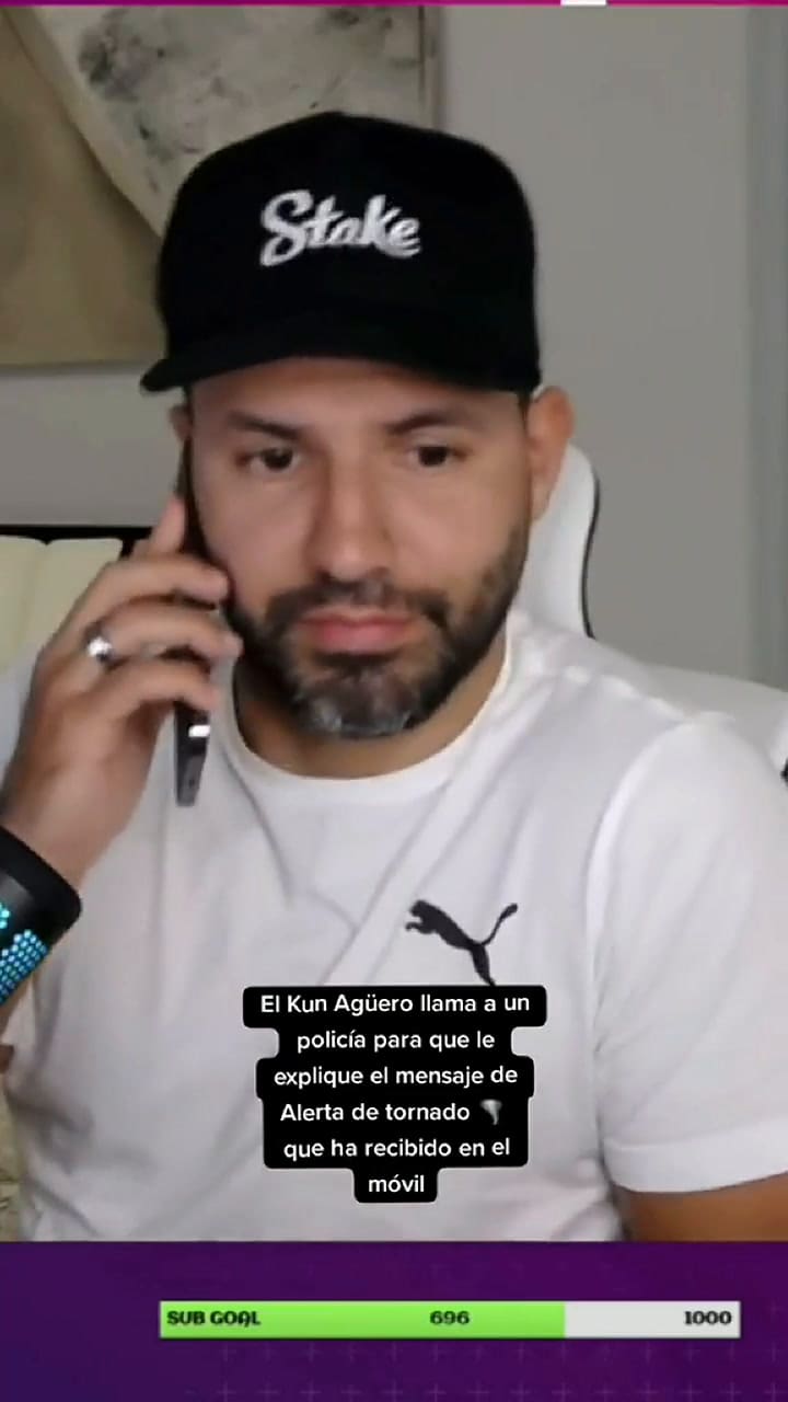 Así fue el momento en el que Kun Agüero recibió una alerta de tornado, parte 2