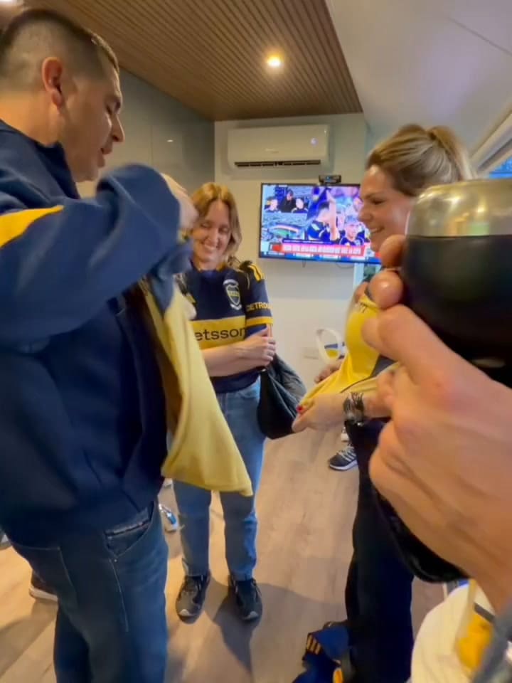 Nicolas Occhiato and Marcos Giles attend La Bombonera