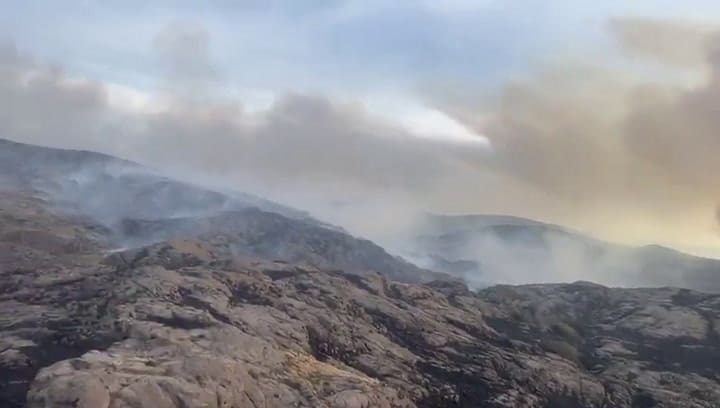 El incendio en la Quebrada del Condorito