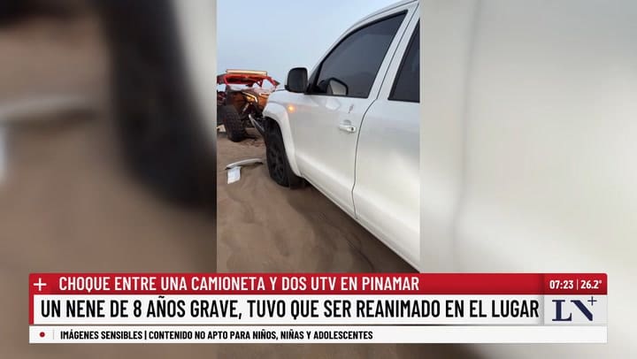 Choque entre una camioneta y dos UTV en Pinamar