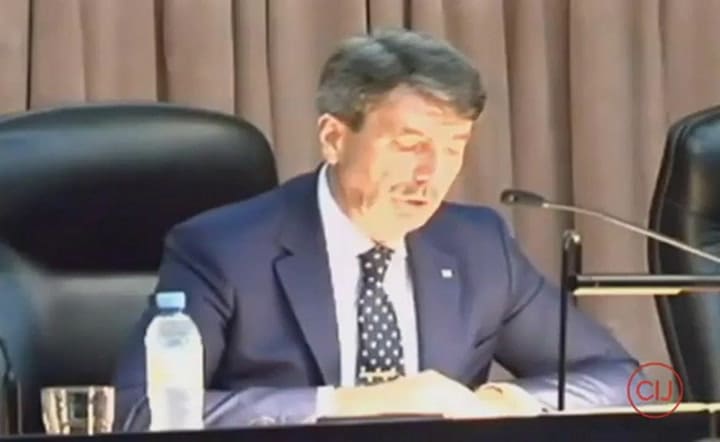 El momento de la condena a José López - Fuente: CIJ