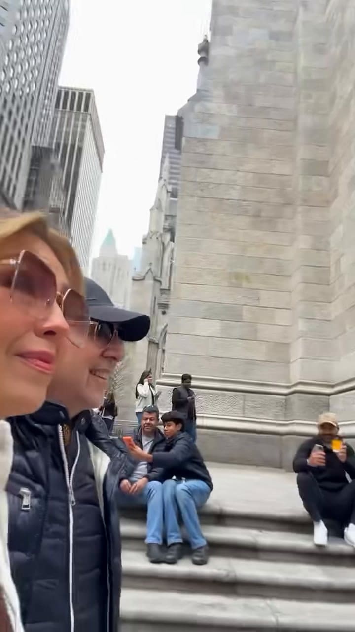 Thalia y Tommy Mottola se suman al trend viral de TikTok y visitan la catedral donde se casaron