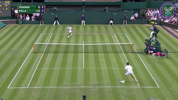 Roger Federer vs Guido Pella en 2016, Dia 1 Highlights, Fuente: Youtube