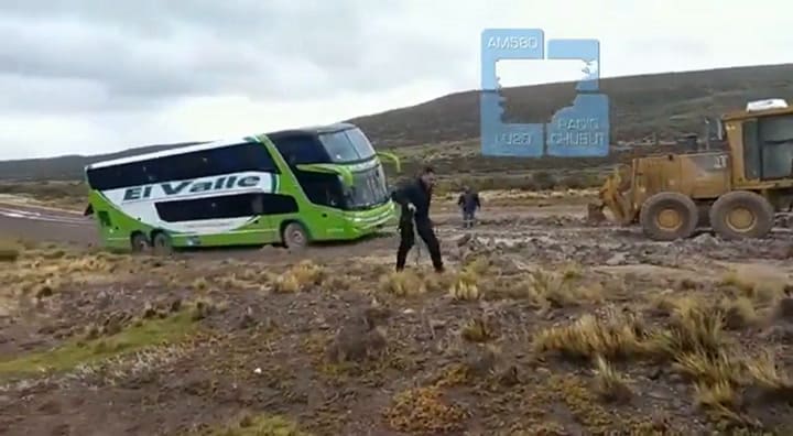Colectivo varado en Chubut