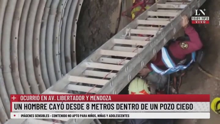 Un hombre cayó desde 8 metros dentro de un pozo ciego