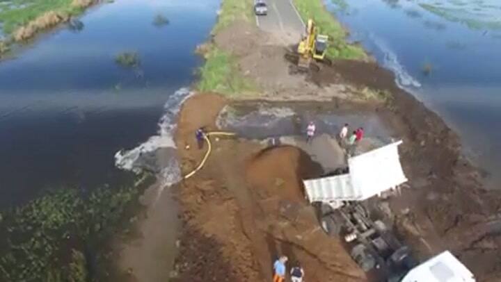 La inundación en el norte de General Villegas, vista desde un drone