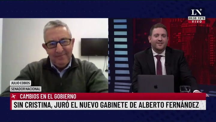 Julio Cobos: 'Veo quebrada la relación entre Cristina y Alberto'.