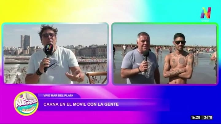 Los efectos del meteotsunami fueron captados en vivo durante un programa de televisión