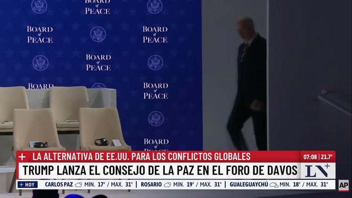 Ceremonia en Davos: Trump lanza su junta de la paz