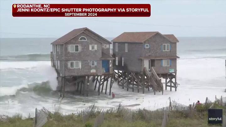 Efectos del huracán Erin en costas de Carolina del Norte