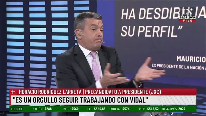 Horacio Rodríguez Larreta: 'Es un orgullo seguir trabajando con Vidal'