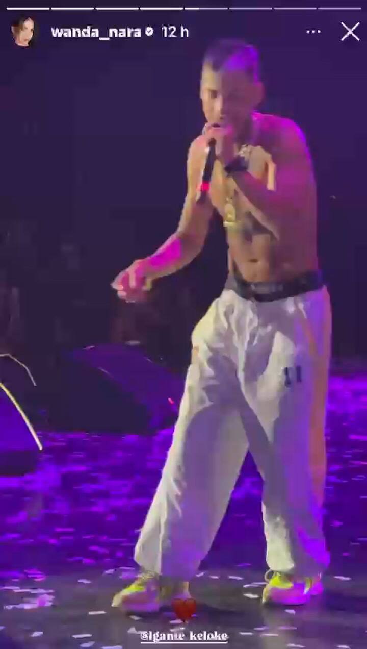 Wanda Nara grabó a L-Gante en el escenario y lo compartió en redes