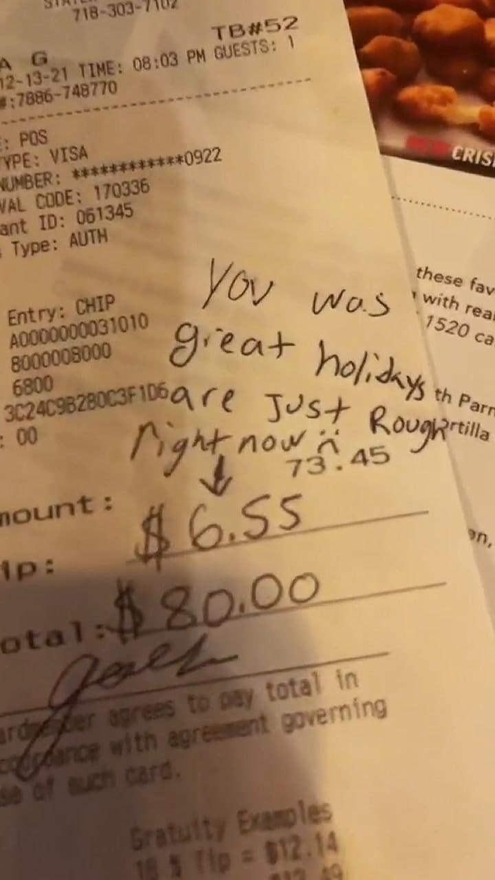 El ticket de un restaurante que se hizo viral en TikTok