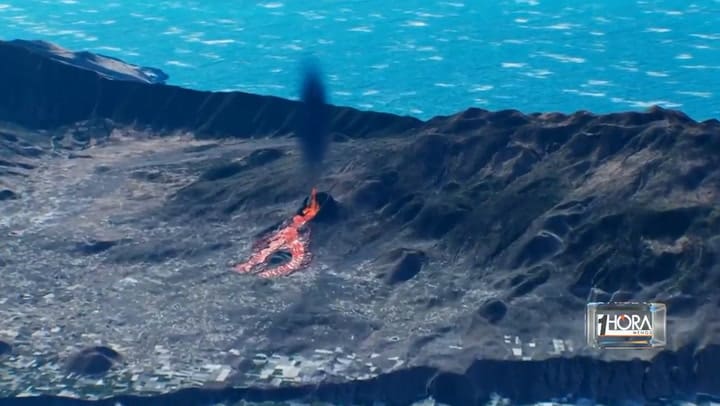 En 3D: la caída de la lava al mar y sus efectos