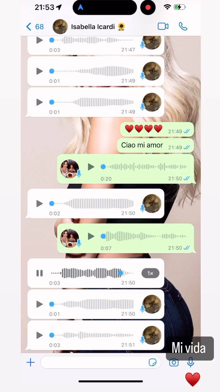 Wanda Nara reveló el mensaje que Isabella le envió antes de dormir