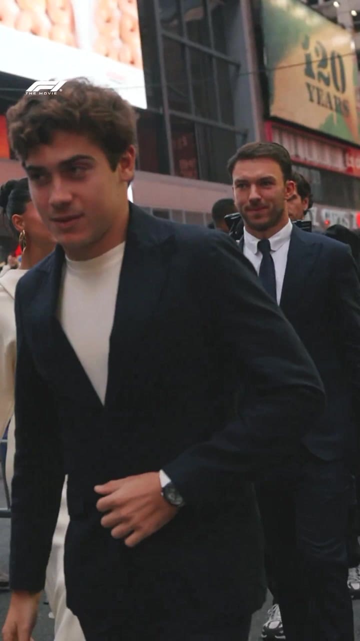 Franco Colapinto y Pierre Gasly asistieron a la premiere de la nueva película de Brad Pitt en Nueva York
