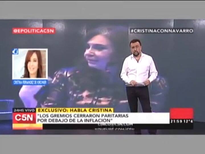 Habló Cristina: 'Los gremios cerraron paritarias por debajo de la inflación' - Fuente: C5N