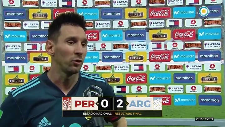 Las palabras de Messi - Fuente: TV Pública