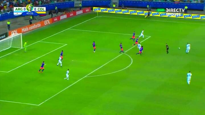 El primer remate al arco de la Argentina fue de Paredes - Fuente: DirecTV Sports