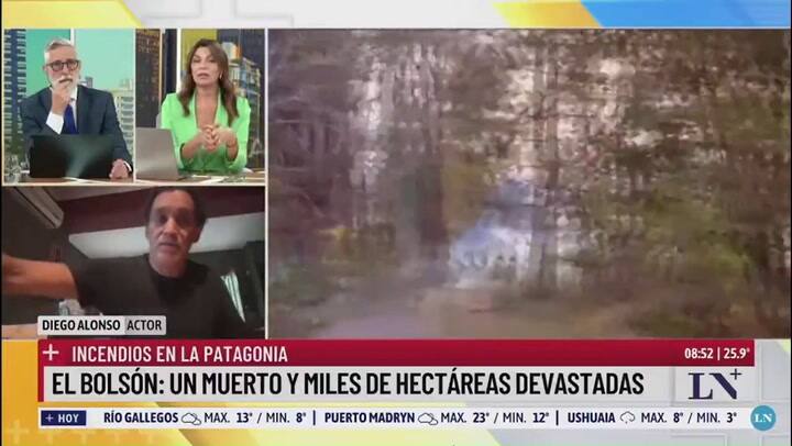 Diego Alonso despotricó contra Javier Milei y Patricia Bullrich por los incendios en La Patagonia