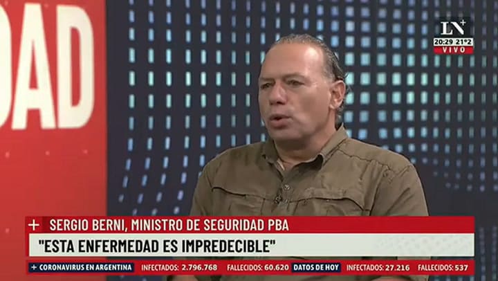 Sergio Berni consideró necesaria una cuarentena total