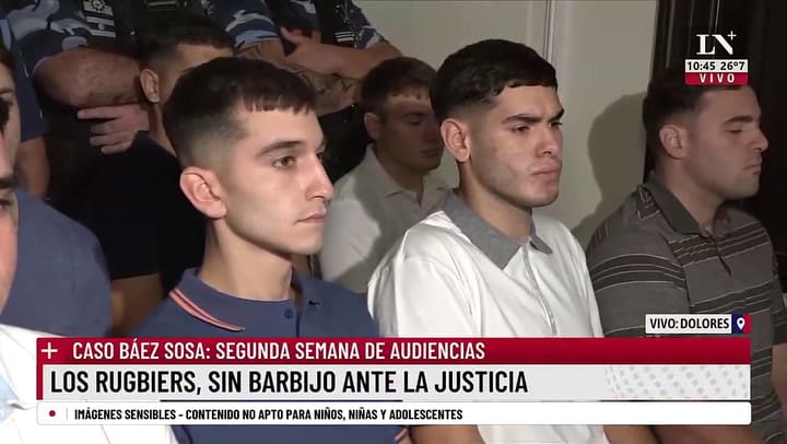 Juicio por el crimen de Báez Sosa. Los ocho acusados se quitaron el barbijo y mostraron sus rostros por primera vez desde que fueron arrestados en 2020