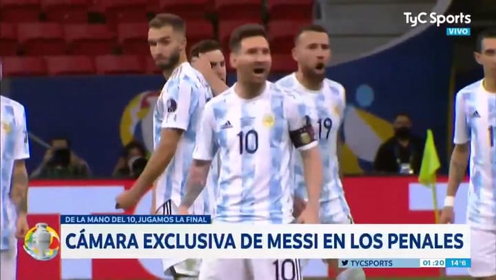 El festejo de Messi en los penales