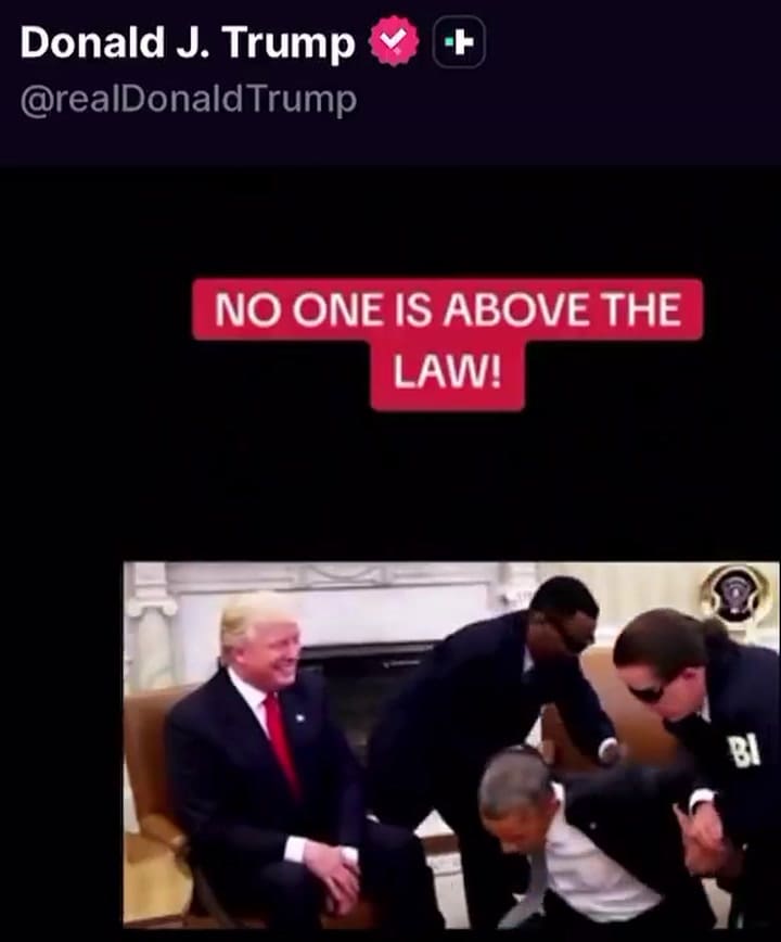 El video fake que compartió Trump sobre un "arresto" de Obama