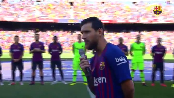 Messi habló antes del partido del Barcelona ante Boca - Fuente: Twitter