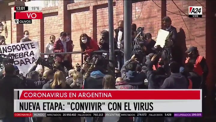Protesta frente a la quinta de Olivos - Fuente: A24