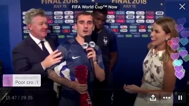 Griezmann cortó una nota a Pogba para saludar a Derrick Rose - Fuente: Youtube