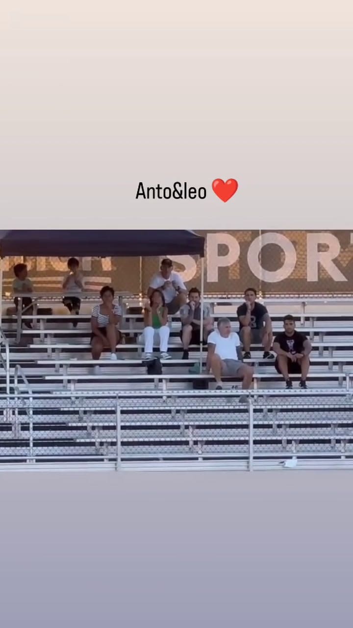 Leo Messi y Anto Roccuzzo alentaron a su hijo