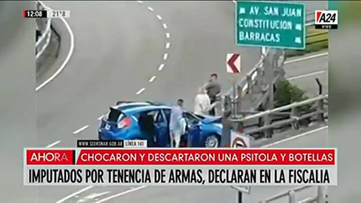 Tras los festejos de Navidad, chocaron y descartaron un arma - Fuente: A24