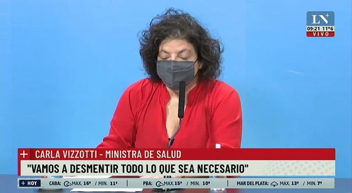 Vizzotti sobre la polémica con Pfizer y Covax: 'Vamos a desmentir todo lo que sea necesario'