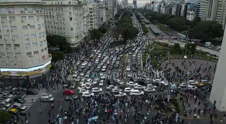La movilización en el Obelisco